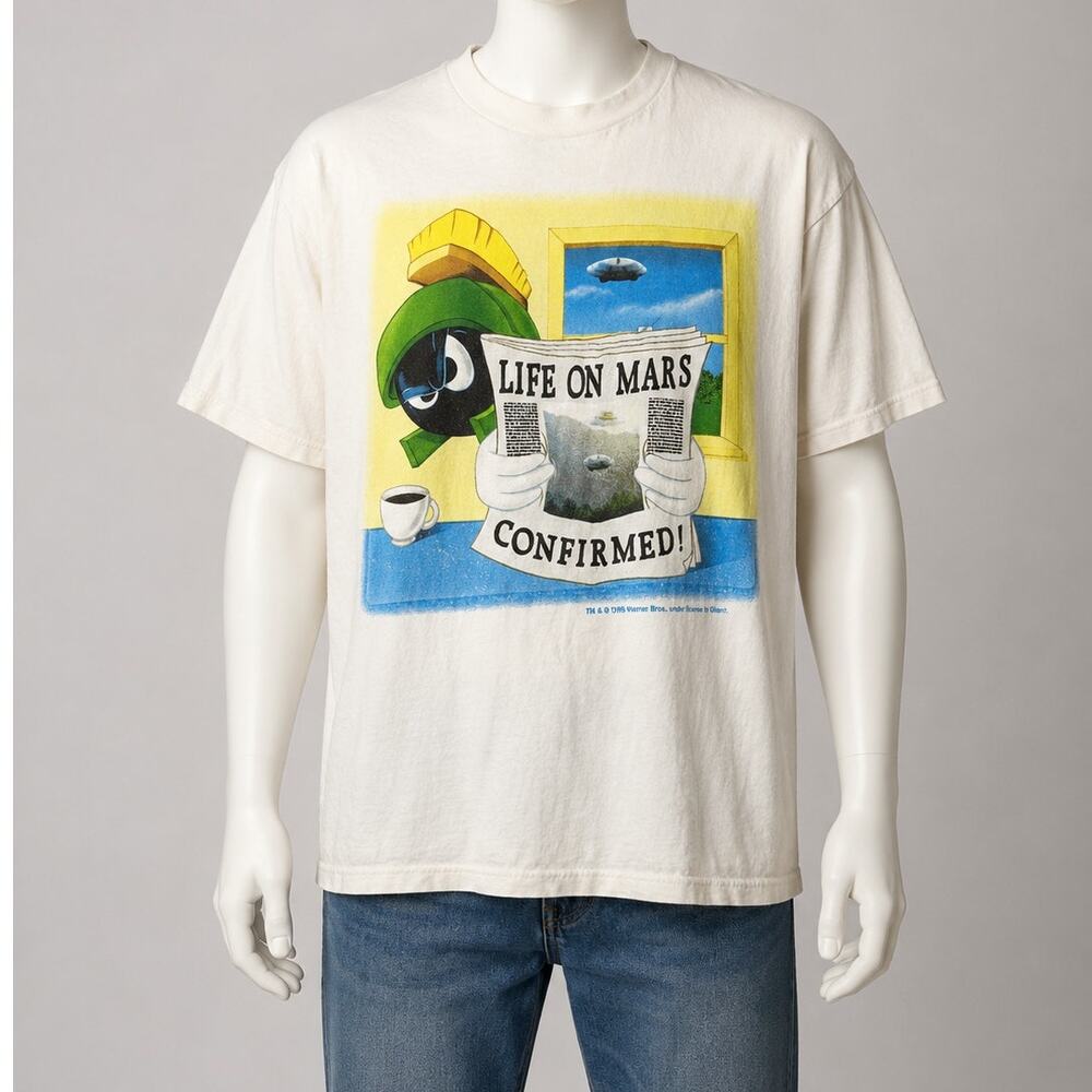 Vintage 96 Marvin The Martian Life On Mars Looney Tunes Tee XL USA single stitch